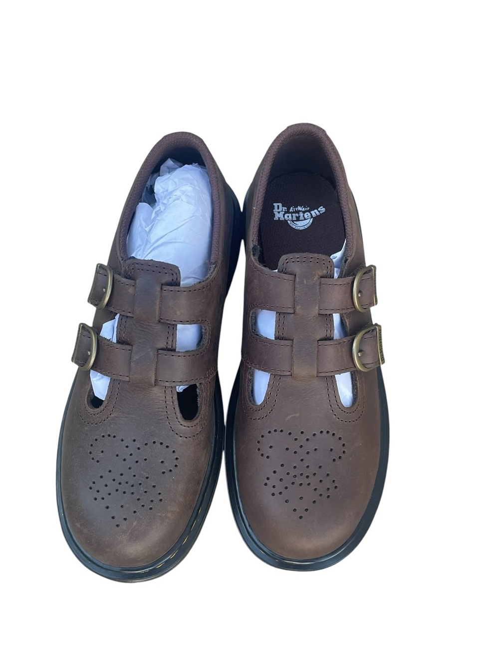 Dr. Martens 8065 Dark Brown Wyoming Leather Mary Jane Shoes, Size 6L, NWOT
